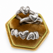 Hand Cast Sterling Silver Chunky Heart Ring