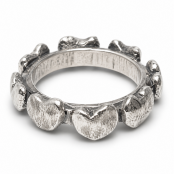 Hand Cast Sterling Silver Chunky Heart Ring