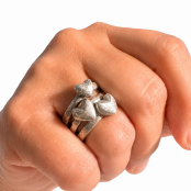 Hand Cast Sterling Silver Chunky Heart Ring