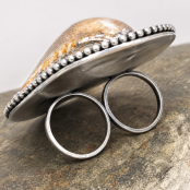 Hand Forged Sterling Silver Authentic Seashell Double Knuckle Ring