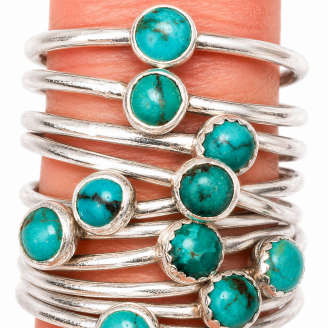 Sterling Silver 4mm Gemstone Stacking Ring Sterling Silver 4mm Gemstone Stacking Ring
