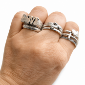 Handcrafted Sterling Silver Tiny Heart Stacking Ring Handcrafted Sterling Silver Tiny Heart Stacking Ring