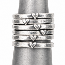 Handcrafted Sterling Silver Tiny Heart Stacking Ring