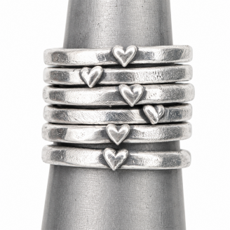 Handcrafted Sterling Silver Tiny Heart Stacking Ring Handcrafted Sterling Silver Tiny Heart Stacking Ring