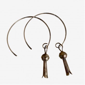 Sterling Silver Squash Blossom Bell Earrings