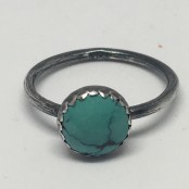 Natural Turquoise 8mm Round Stacking Ring
