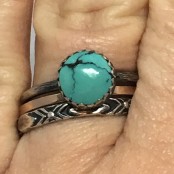 Natural Turquoise 8mm Round Stacking Ring