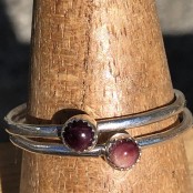 Natural Turquoise & Spiny Oyster Round Sterling Stacker Ring