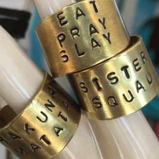 Custom Stamped Brass Pendants & Rings