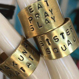 Custom Stamped Brass Rings