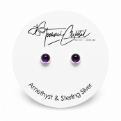 Amethyst Sterling Silver Stud Earrings Amethyst Sterling Silver Stud Earrings