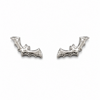 Hand Cast Bat Stud Earrings in Sterling Silver Hand Cast Bat Stud Earrings in Sterling Silver