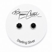Black Spinel Gemstone Sterling Silver Stud Earrings Black Spinel Gemstone Sterling Silver Stud Earrings