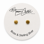 Round Chunky Brass & Sterling Silver Stud Earrings
