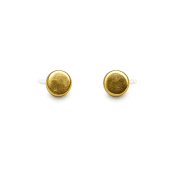 Round Chunky Brass & Sterling Silver Stud Earrings Round Chunky Brass & Sterling Silver Stud Earrings