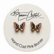 Hand Cast Butterfly Earring Studs