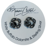 Hand Cast White Buffalo Dolomite & Sterling Silver Studs Hand Cast White Buffalo Dolomite & Sterling Silver Studs