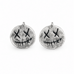 Hand Cast Jack-O'-Lantern Pumpkin Earring Studs Dead Face