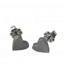 Hand Cast Chunky Heart Earring Studs