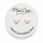 Hand Cast Chunky Heart Earring Studs