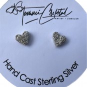 Hand Cast Chunky Heart Earring Studs