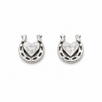 Lucky Heart Horseshoe Stud Earrings – Hand Cast 925 Sterling Silver Lucky Heart Horseshoe Stud Earrings – Hand Cast 925 Sterling Silver
