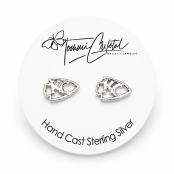 Hand Cast KC Arrowhead Sterling Silver Earring Studs