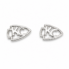 Hand Cast KC Arrowhead Sterling Silver Earring Studs