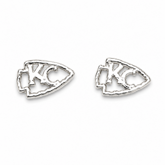 Hand Cast KC Arrowhead Sterling Silver Earring Studs