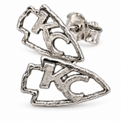 Hand Cast KC Arrowhead Sterling Silver Earring Studs