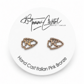 Hand Cast KC Arrowhead Sterling Silver Earring Studs