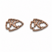 Hand Cast KC Arrowhead Sterling Silver Earring Studs