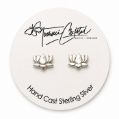 Hand Cast Lotus Earring Studs Hand Cast Lotus Earring Studs