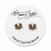 Hand Cast Lotus Earring Studs Hand Cast Lotus Earring Studs