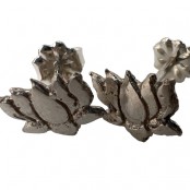 Hand Cast Lotus Earring Studs