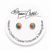 Mexican Oyster Copper Turquoise Earring Studs