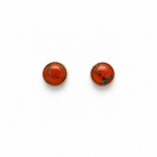 Orange Copper Turquoise Stud Earrings Orange Copper Turquoise Stud Earrings
