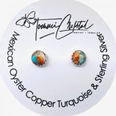 Mexican Oyster Copper Turquoise Earring Studs