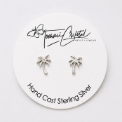 Hand Cast Palm Tree Earring Studs