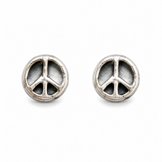 Hand Cast Peace Sign Earring Studs