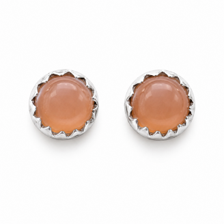 Peach Moonstone Sterling Silver Stud Earrings Peach Moonstone Sterling Silver Stud Earrings