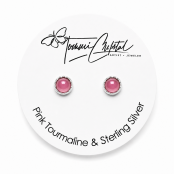 Pink Tourmaline Gemstone Sterling Silver Stud Earrings Pink Tourmaline Gemstone Sterling Silver Stud Earrings