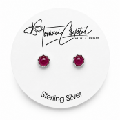 Burmese Ruby Gemstone Sterling Silver Stud Earrings Burmese Ruby Gemstone Sterling Silver Stud Earrings