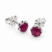 Burmese Ruby Gemstone Sterling Silver Stud Earrings Burmese Ruby Gemstone Sterling Silver Stud Earrings