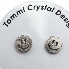 Hand Cast Smiley Earring Studs