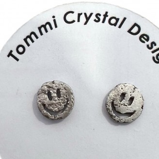 Hand Cast Smiley Earring Studs