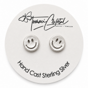 Hand Cast Smiley Earring Studs