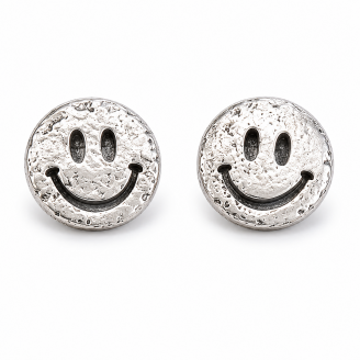 Hand Cast Smiley Earring Studs