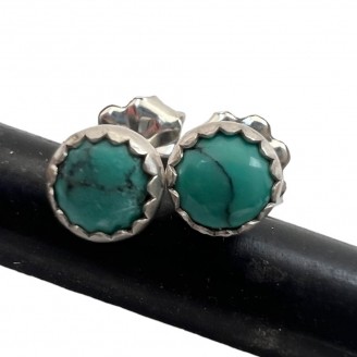 American Mined Turquoise & Sterling Silver Earring Studs