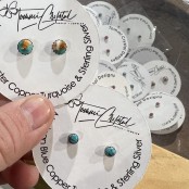 Mexican Oyster Copper Turquoise Earring Studs